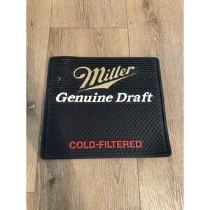 MILLER GENUINE DRAFT MGD BEER SPILL MAT BAR MAT COASTER Approx.12x9.5